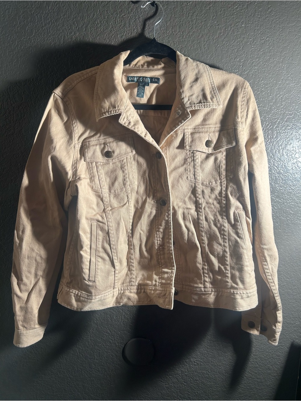 Vintage Lauren Ralph Lauren Beige Cotton Jean Jacket